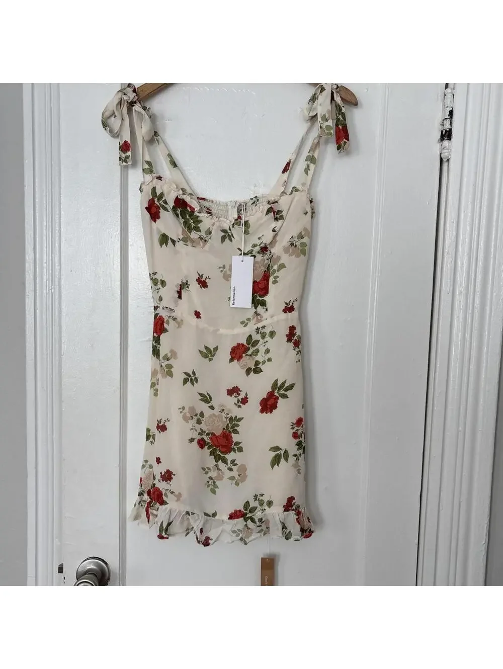 Reformation Women's Cream and Multi Dress - Picture 1 of 2